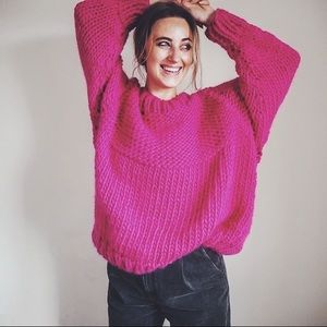 Vintage knitted pink sweater